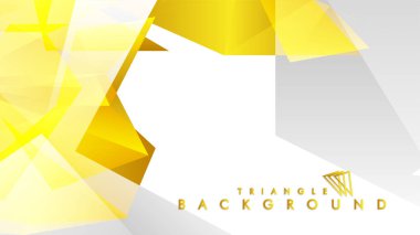 Altın degradeli soyut üçgen desen vektör arka planı, sarı gri