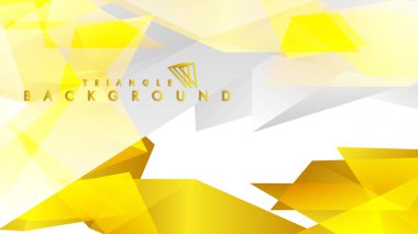 Altın degradeli soyut üçgen desen vektör arka planı, sarı gri