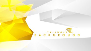 Altın degradeli soyut üçgen desen vektör arka planı, sarı gri
