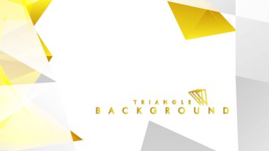 Altın degradeli soyut üçgen desen vektör arka planı, sarı gri