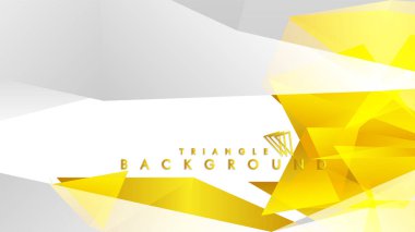 Altın degradeli soyut üçgen desen vektör arka planı, sarı gri