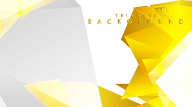 Altın degradeli soyut üçgen desen vektör arka planı, sarı gri