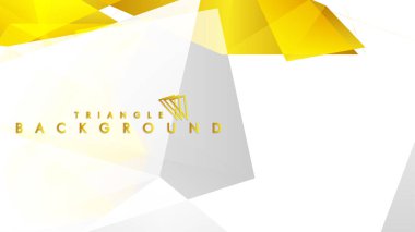 Altın degradeli soyut üçgen desen vektör arka planı, sarı gri