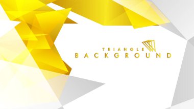 Altın degradeli soyut üçgen desen vektör arka planı, sarı gri