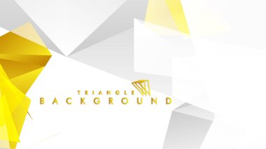 Altın degradeli soyut üçgen desen vektör arka planı, sarı gri