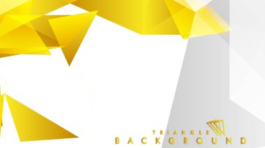 Altın degradeli soyut üçgen desen vektör arka planı, sarı gri