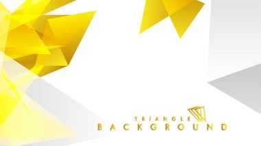 Altın degradeli soyut üçgen desen vektör arka planı, sarı gri