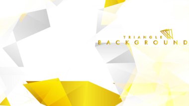 Altın degradeli soyut üçgen desen vektör arka planı, sarı gri