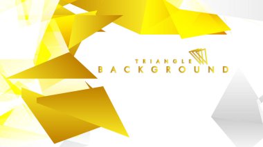 Altın degradeli soyut üçgen desen vektör arka planı, sarı gri