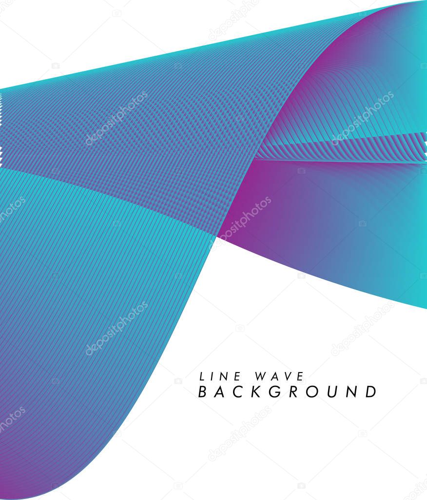 vector modern abstract blue line wave background in eps 10