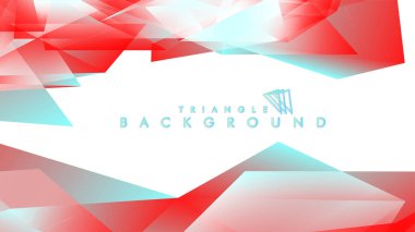 Kırmızı ve mavi degrade renklerle soyut arka plan vektör üçgen deseni.