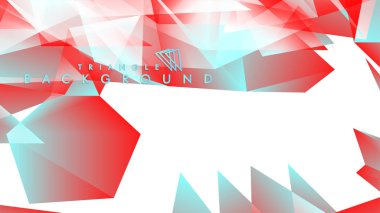 Kırmızı ve mavi degrade renklerle soyut arka plan vektör üçgen deseni.