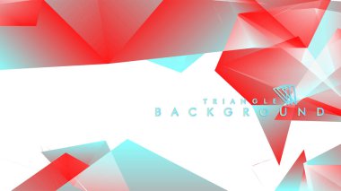 Kırmızı ve mavi degrade renklerle soyut arka plan vektör üçgen deseni.