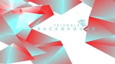 Kırmızı ve mavi degrade renklerle soyut arka plan vektör üçgen deseni.