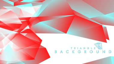 Kırmızı ve mavi degrade renklerle soyut arka plan vektör üçgen deseni.