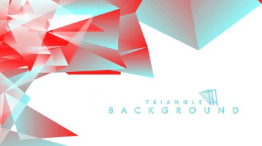 Kırmızı ve mavi degrade renklerle soyut arka plan vektör üçgen deseni.
