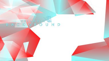 Kırmızı ve mavi degrade renklerle soyut arka plan vektör üçgen deseni.