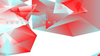 Kırmızı ve mavi degrade renklerle soyut arka plan vektör üçgen deseni.