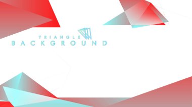 Kırmızı ve mavi degrade renklerle soyut arka plan vektör üçgen deseni.