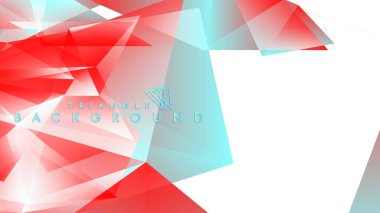 Kırmızı ve mavi degrade renklerle soyut arka plan vektör üçgen deseni.