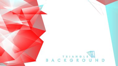 Kırmızı ve mavi degrade renklerle soyut arka plan vektör üçgen deseni.