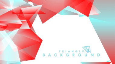 Kırmızı ve mavi degrade renklerle soyut arka plan vektör üçgen deseni.