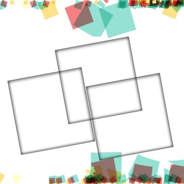 Renkli fotoğraf çerçeveleri, vektör çizimleri. beyaz bir arka plan üzerinde izole edilmiş çeşitli renkler ve saydam desenler ile kare kenarlıklar
