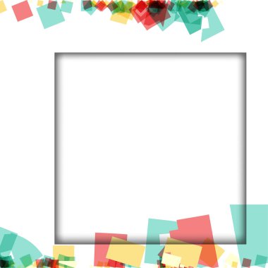 Renkli fotoğraf çerçeveleri, vektör çizimleri. beyaz bir arka plan üzerinde izole edilmiş çeşitli renkler ve saydam desenler ile kare kenarlıklar