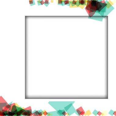 Renkli fotoğraf çerçeveleri, vektör çizimleri. beyaz bir arka plan üzerinde izole edilmiş çeşitli renkler ve saydam desenler ile kare kenarlıklar