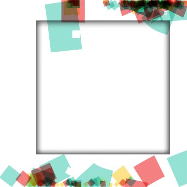 Renkli fotoğraf çerçeveleri, vektör çizimleri. beyaz bir arka plan üzerinde izole edilmiş çeşitli renkler ve saydam desenler ile kare kenarlıklar