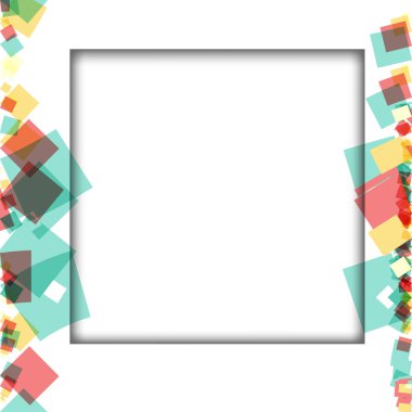 Renkli fotoğraf çerçeveleri, vektör çizimleri. beyaz bir arka plan üzerinde izole edilmiş çeşitli renkler ve saydam desenler ile kare kenarlıklar