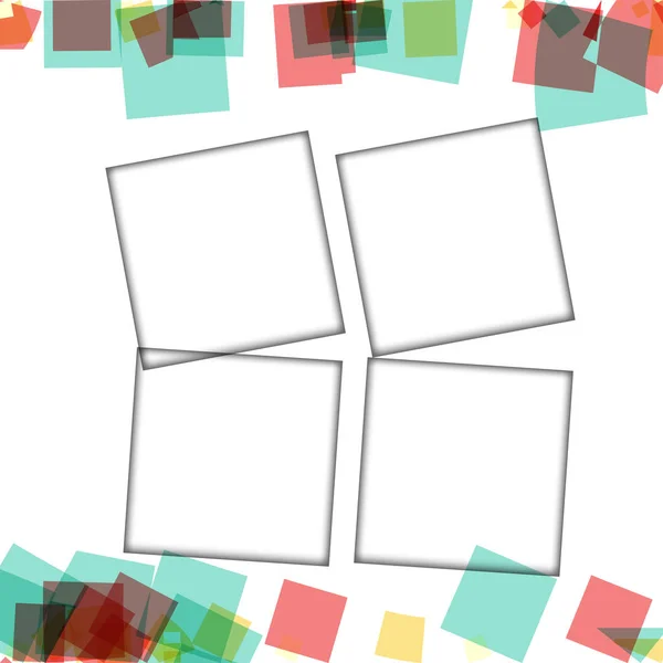 Marcos de fotos de colores, ilustraciones vectoriales. bordes cuadrados con varios colores y patrones transparentes que se aíslan sobre un fondo blanco — Archivo Imágenes Vectoriales