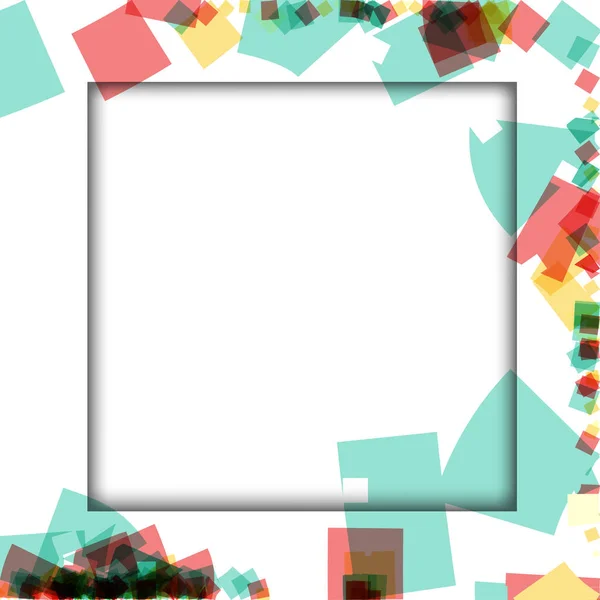 Bunte Fotorahmen, Vektorillustrationen. quadratische Ränder mit verschiedenen Farben und transparenten Mustern, die auf weißem Hintergrund isoliert sind — Stockvektor