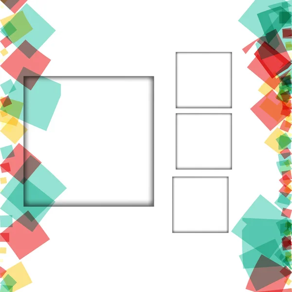 Molduras coloridas, ilustrações vetoriais. bordas quadradas com várias cores e padrões transparentes que são isolados em um fundo branco — Vetor de Stock