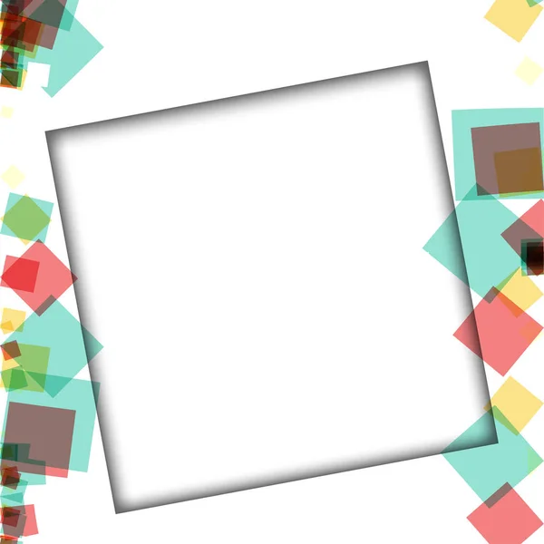 Πολύχρωμα κορνίζες φωτογραφιών, διανυσματικά εικονογραφήσεις. τετράγωνα περιγράμματα με διάφορα χρώματα και διαφανή μοτίβα που απομονώνονται σε λευκό φόντο — Διανυσματικό Αρχείο