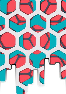 Soyut renkli altıgen arka plan vektörü