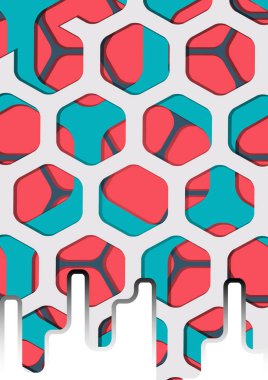 Soyut renkli altıgen arka plan vektörü