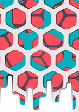 Soyut renkli altıgen arka plan vektörü