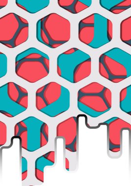 Soyut renkli altıgen arka plan vektörü