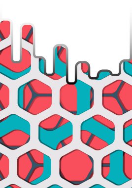 Soyut renkli altıgen arka plan vektörü