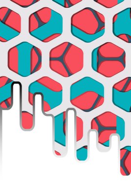 Soyut renkli altıgen arka plan vektörü