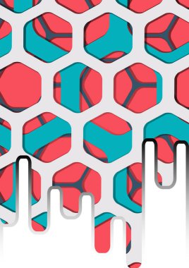 Soyut renkli altıgen arka plan vektörü