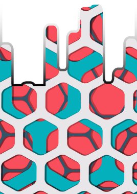 Soyut renkli altıgen arka plan vektörü