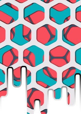 Soyut renkli altıgen arka plan vektörü