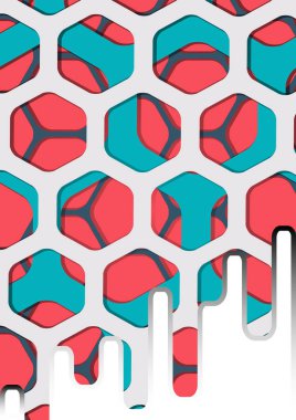 Soyut renkli altıgen arka plan vektörü