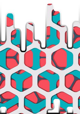 Soyut renkli altıgen arka plan vektörü