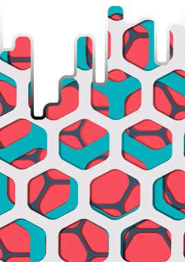 Soyut renkli altıgen arka plan vektörü