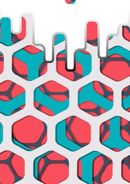 Soyut renkli altıgen arka plan vektörü