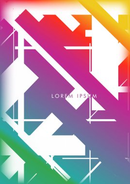 Soyut Hipster Hatları Arka Plan . Renk ve şekillerin bir karışımı ile vektör tasarımı