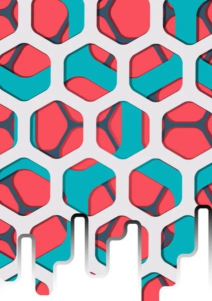 Soyut renkli altıgen arka plan vektörü